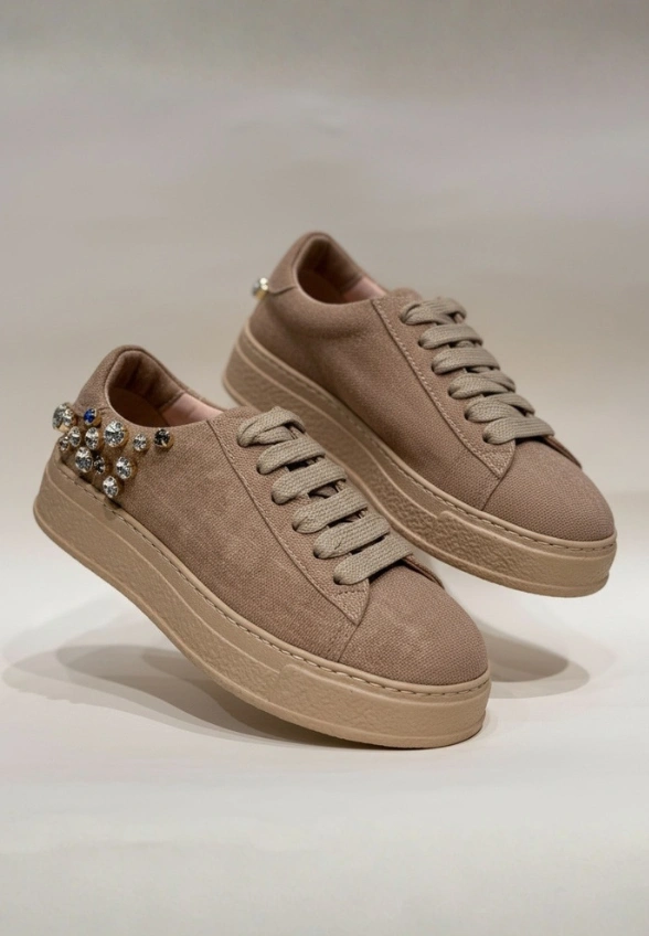 SNEAKERSY GIULY STRASS JASNY BRĄZ