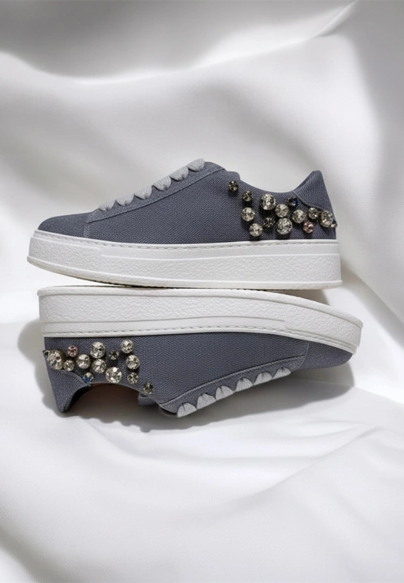SNEAKERSY GIULY STRASS NIEBIESKIE