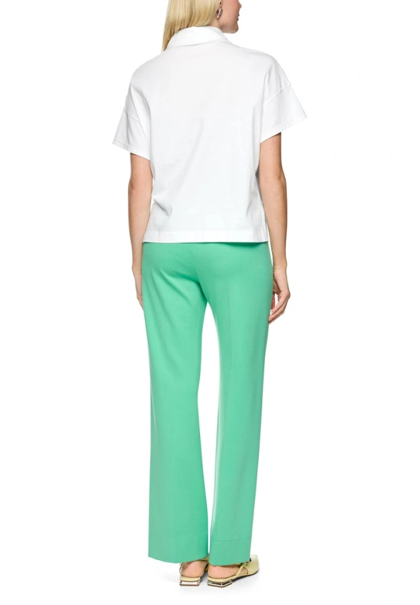 T-SHIRT BAWEŁNIANY Z POLO BIAŁY