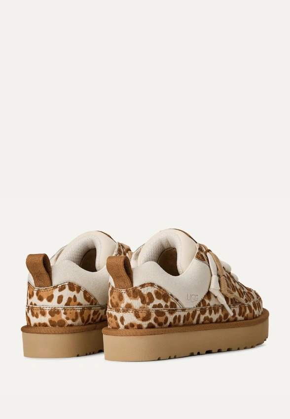 SNEAKERSY LO LOWMEL PLAINS Z WZOREM W PANTERKĘ BIAŁE