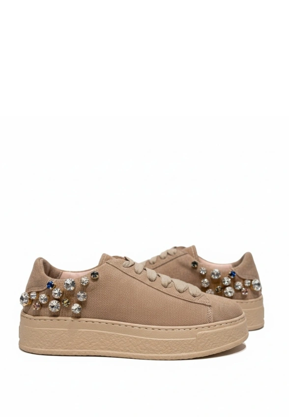 SNEAKERSY GIULY STRASS JASNY BRĄZ