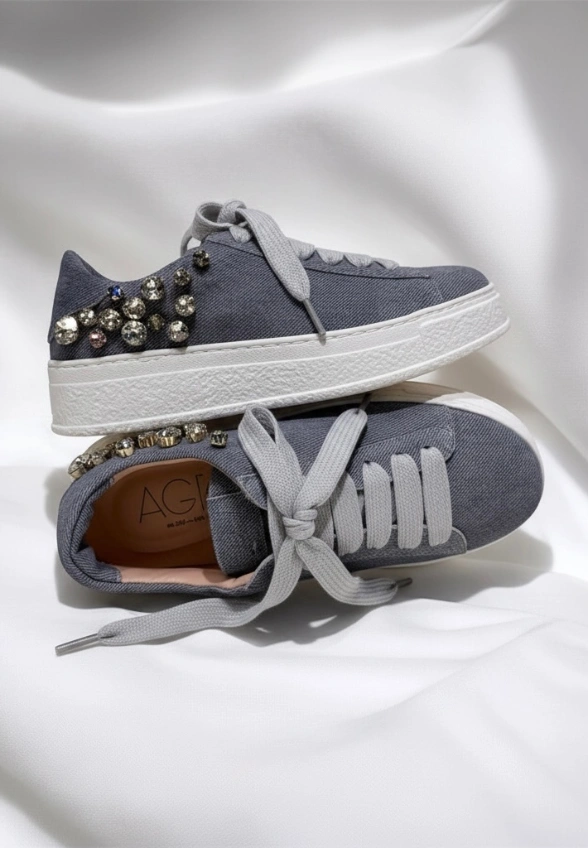 SNEAKERSY GIULY STRASS NIEBIESKIE