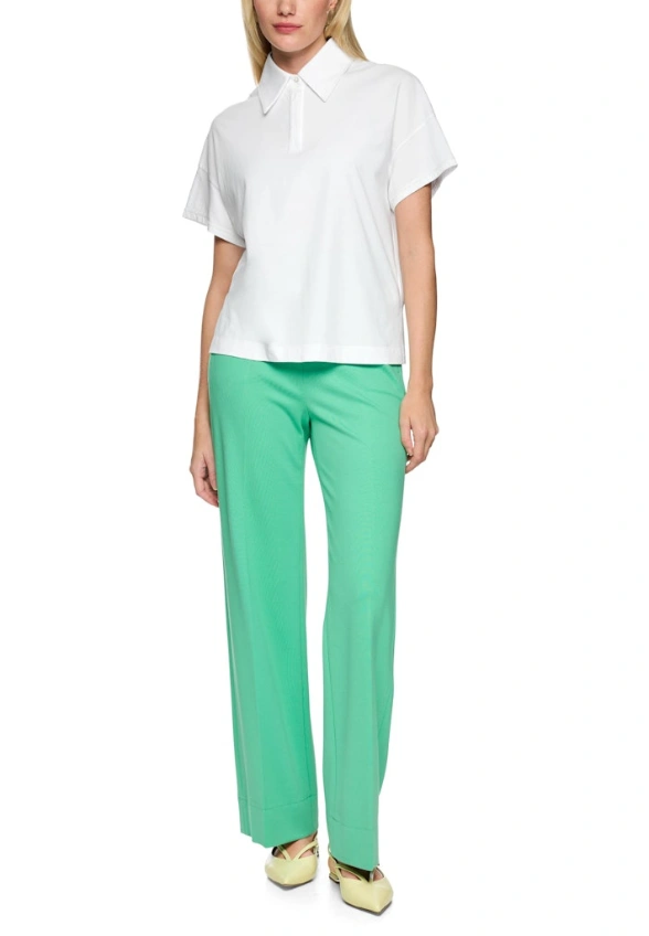 T-SHIRT BAWEŁNIANY Z POLO BIAŁY