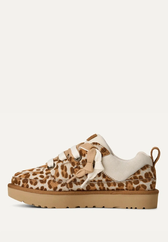 SNEAKERSY LO LOWMEL PLAINS Z WZOREM W PANTERKĘ BIAŁE