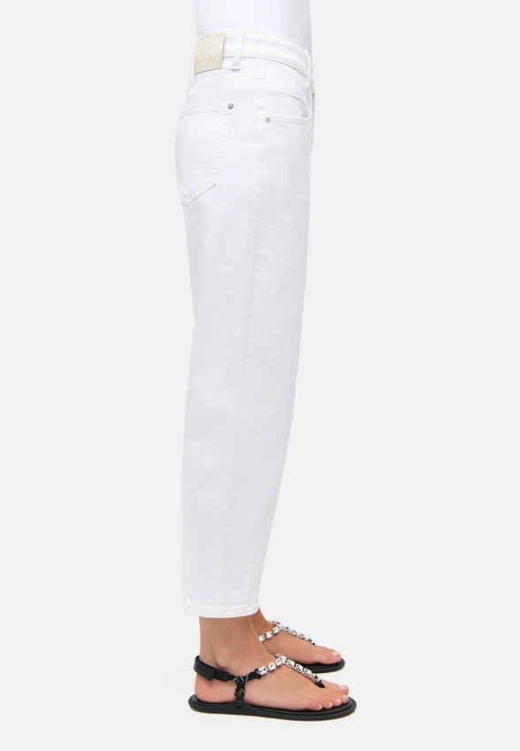 SPODNIE JEANSOWE ELIN O-SHAPE BIAŁE
