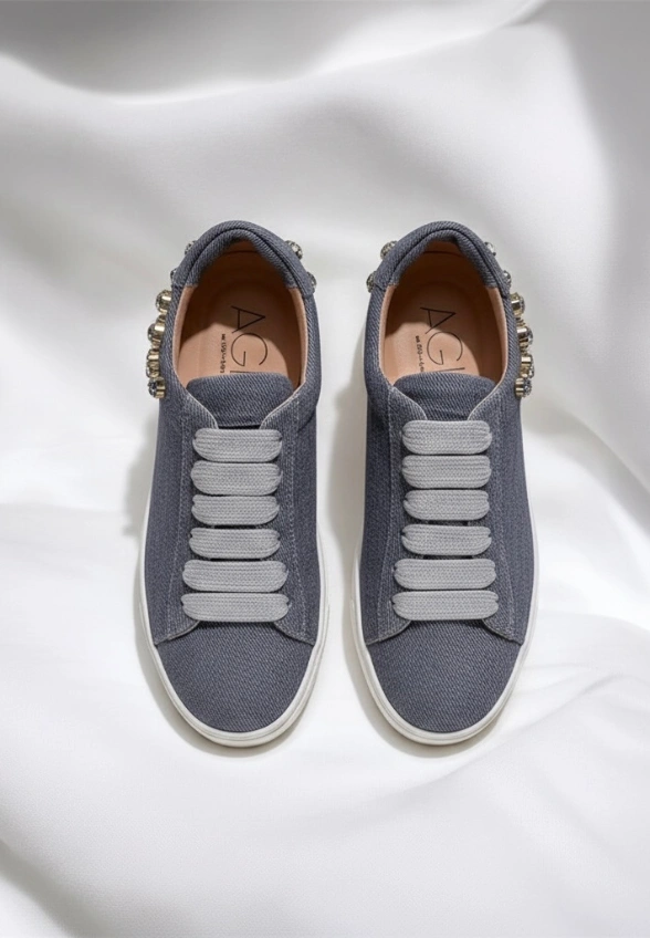 SNEAKERSY GIULY STRASS NIEBIESKIE