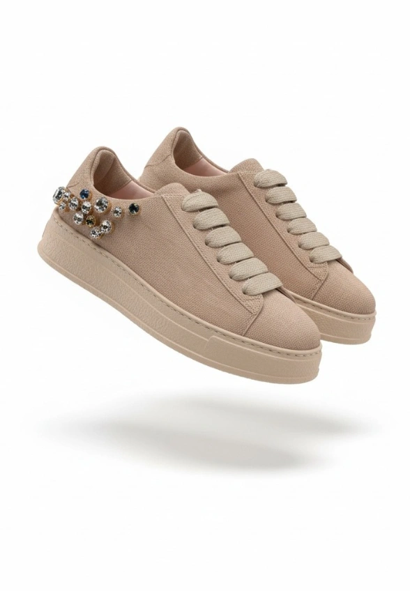 SNEAKERSY GIULY STRASS JASNY BRĄZ