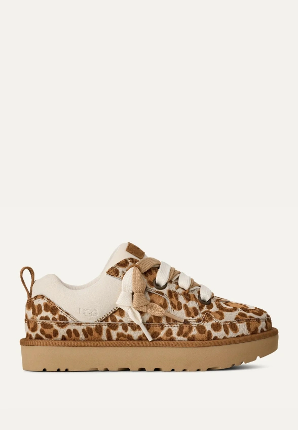 SNEAKERSY LO LOWMEL PLAINS Z WZOREM W PANTERKĘ BIAŁE