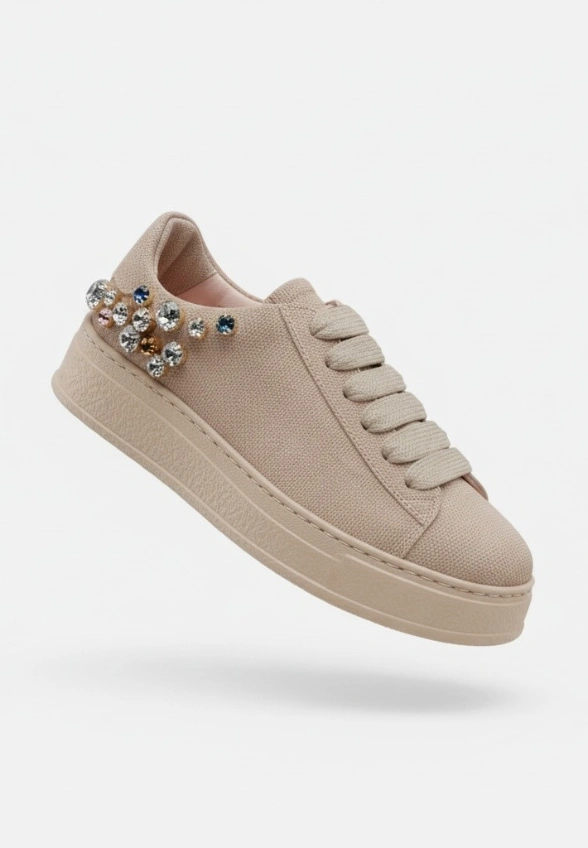 SNEAKERSY GIULY STRASS JASNY BRĄZ