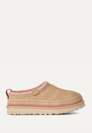 MULE ZAMSZOWE Z HAFTEM TASMAN MEANDROW BEŻOWE