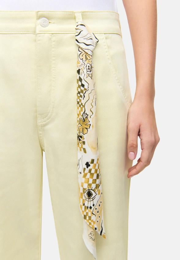 SPODNIE JEANSOWE ORELIE O-SHAPE BANANOWY ZÓŁTY