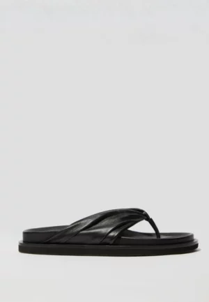 SANDAŁY MCACORONA Z OWCZEJ SKÓRY CZARNE