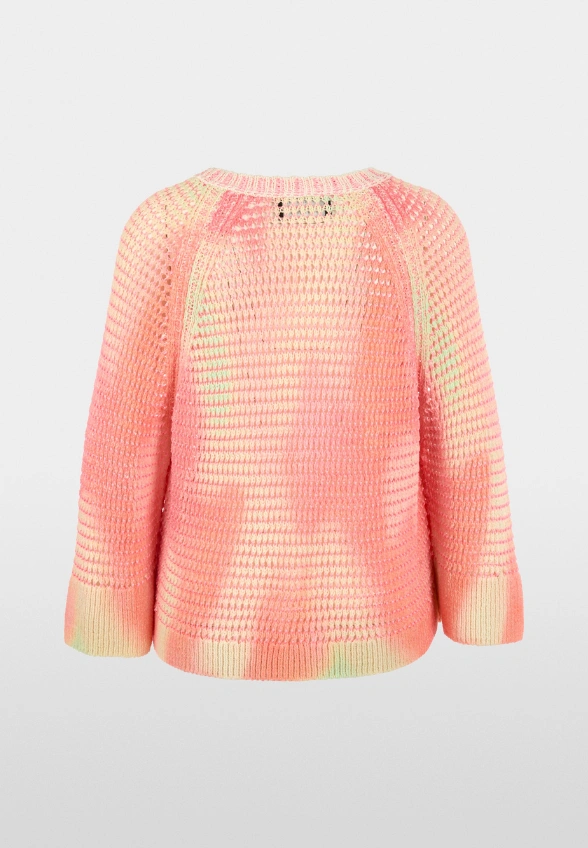 SWETER AŻUROWY RÓŻOWY