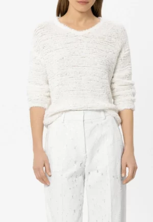 SWETER CEKINOWY BIAŁY