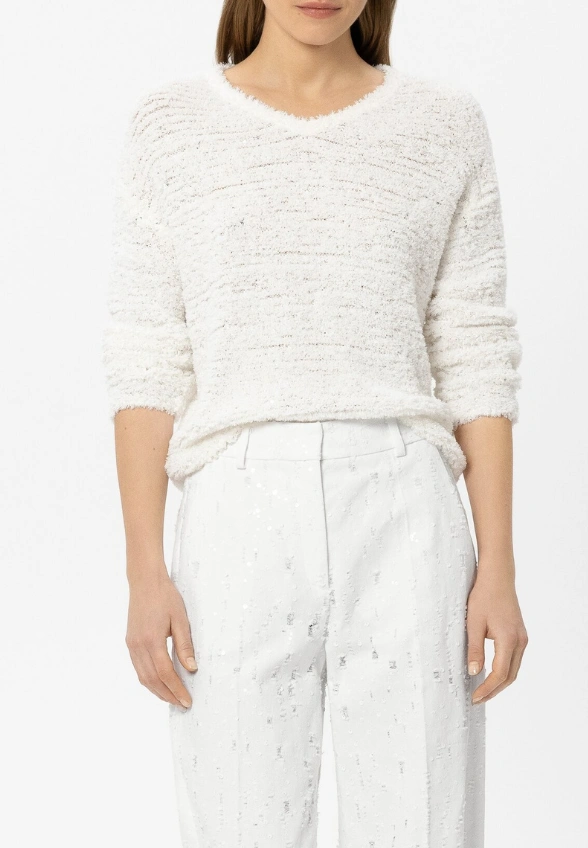 SWETER CEKINOWY BIAŁY