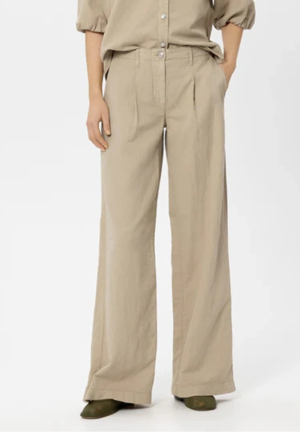 SPODNIE JEANSOWE WIDE-LEG CHINO BEŻOWE