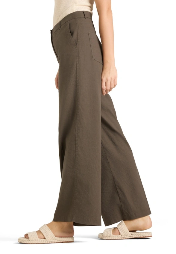 SPODNIE ADRIENNE WIDE-FIT KHAKI