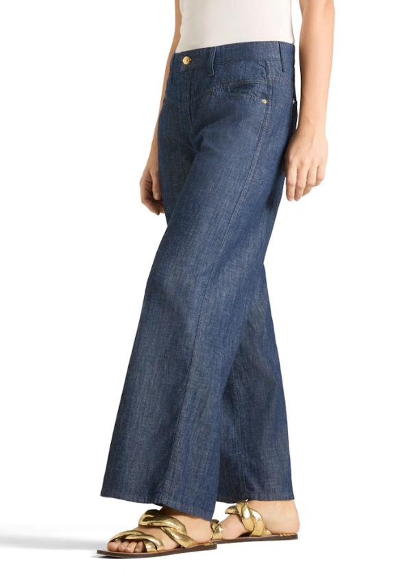 SPODNIE JEANSOWE AIMEE CROPPED CIEMNO-NIEBIESKIE