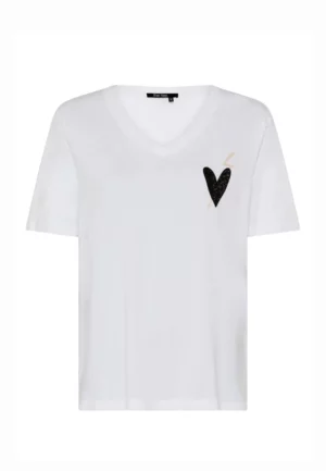 T-SHIRT Z BAWEŁNY I MODALU BIAŁY