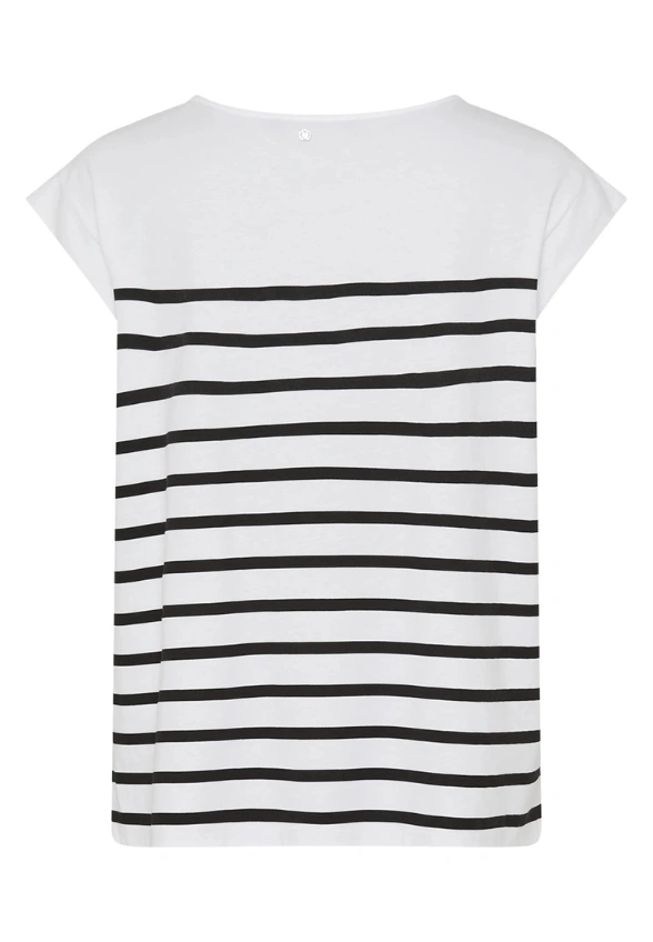 T-SHIRT BAWEŁNIANY W PASKI CZARNO-BIAŁY