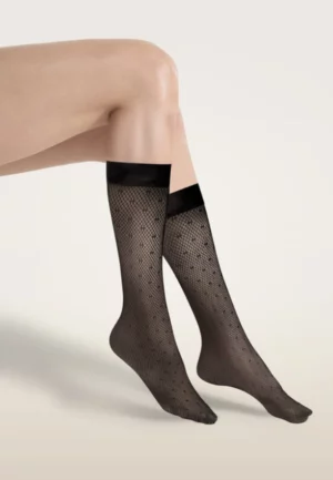 SKARPETKI DOTTED NET CZARNE