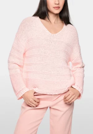 KARDIGAN AŻUROWY PUDROWY RÓŻ