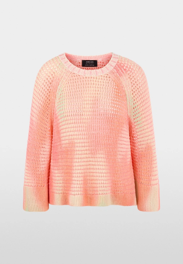 SWETER AŻUROWY RÓŻOWY