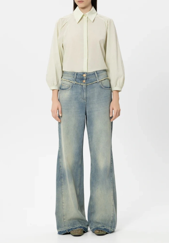 SPODNIE JEANSOWE FLARED NIEBIESKIE