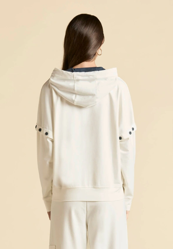BLUZA Z ODPINANYMI RĘKAWAMI BIAŁA