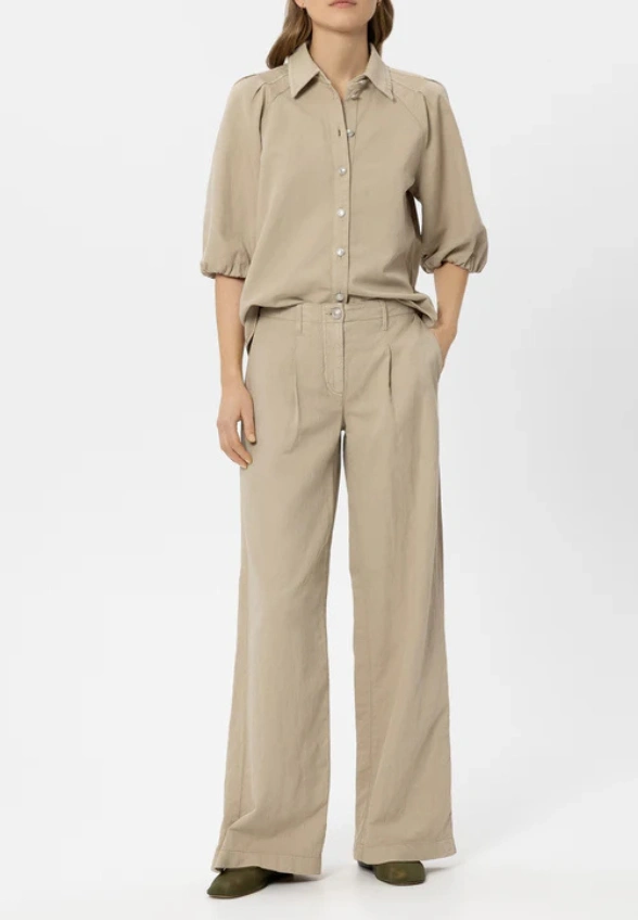 SPODNIE JEANSOWE WIDE-LEG CHINO BEŻOWE