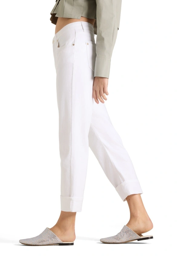 SPODNIE JEANS GAIA RELAXED-FIT BIAŁE