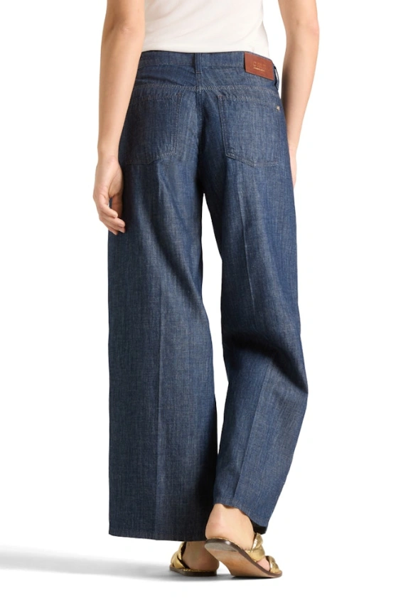 SPODNIE JEANSOWE AIMEE CROPPED CIEMNO-NIEBIESKIE