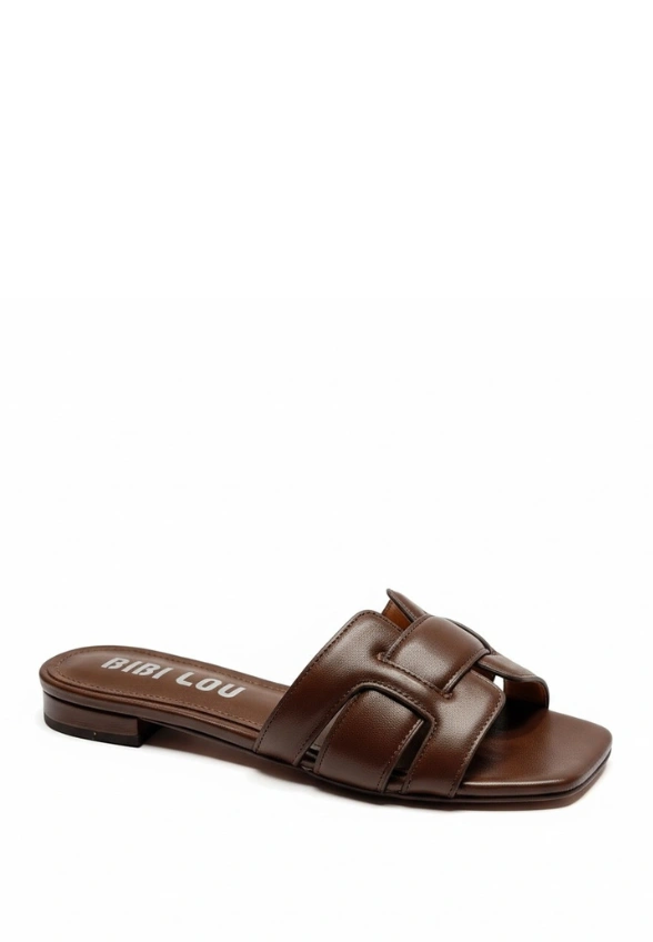 KLAPKI HOLLY FLAT BRĄZOWE