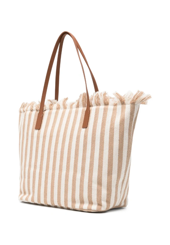 TORBA CITY BAG FRINGE BRĄZOWA