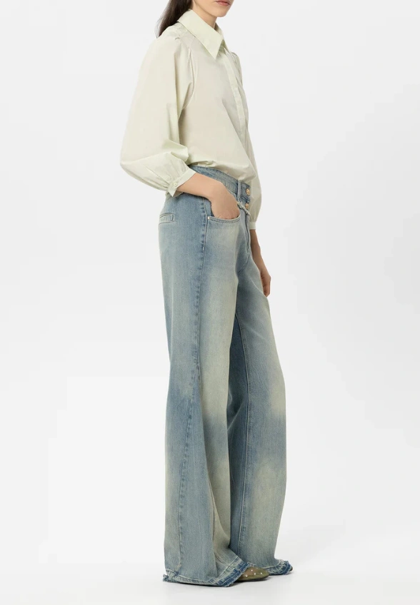 SPODNIE JEANSOWE FLARED NIEBIESKIE