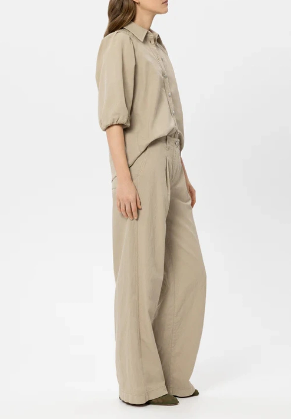 SPODNIE JEANSOWE WIDE-LEG CHINO BEŻOWE