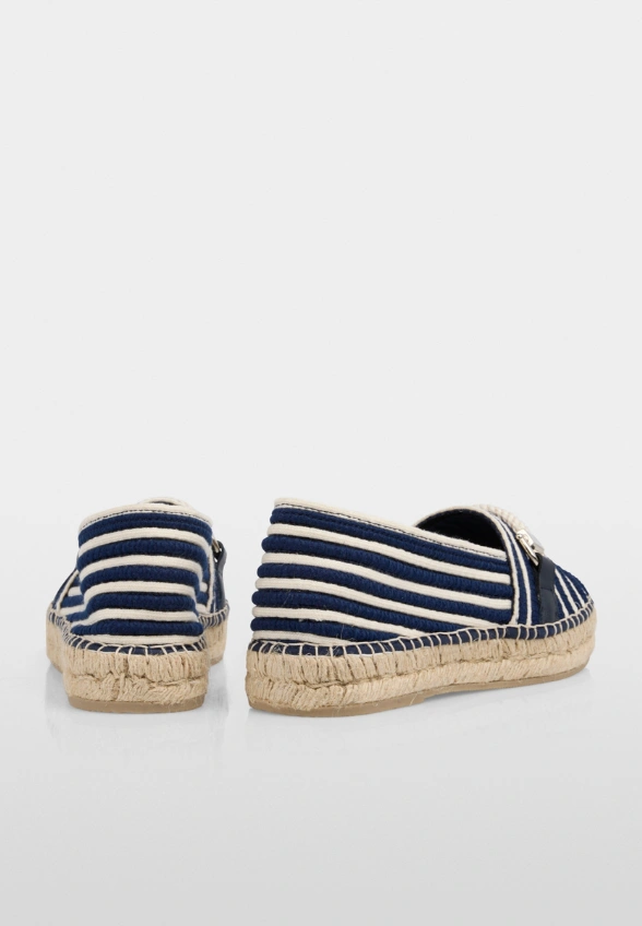 ESPADRYLE W PASKI BIAŁO-GRANATOWE