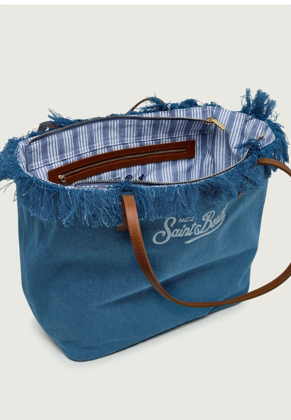 TORBA CITY BAG FRINGE DENIMOWA