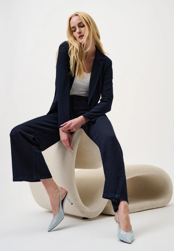 SPODNIE JEANSOWE GOLDIE WIDE-FIT GRANATOWE