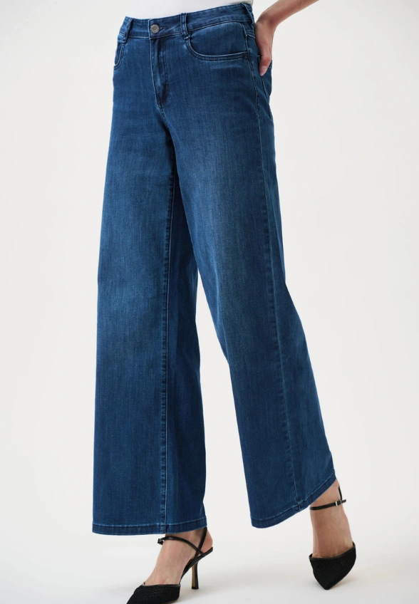 SPODNIE JEANSOWE GOLDIE WIDE-FIT NIEBIESKIE