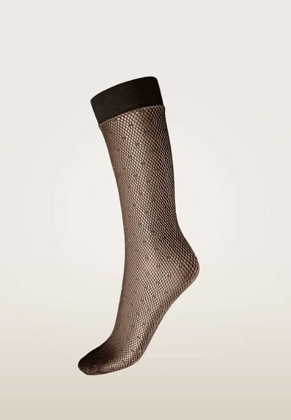 SKARPETKI DOTTED NET CIEMNY BRĄZ