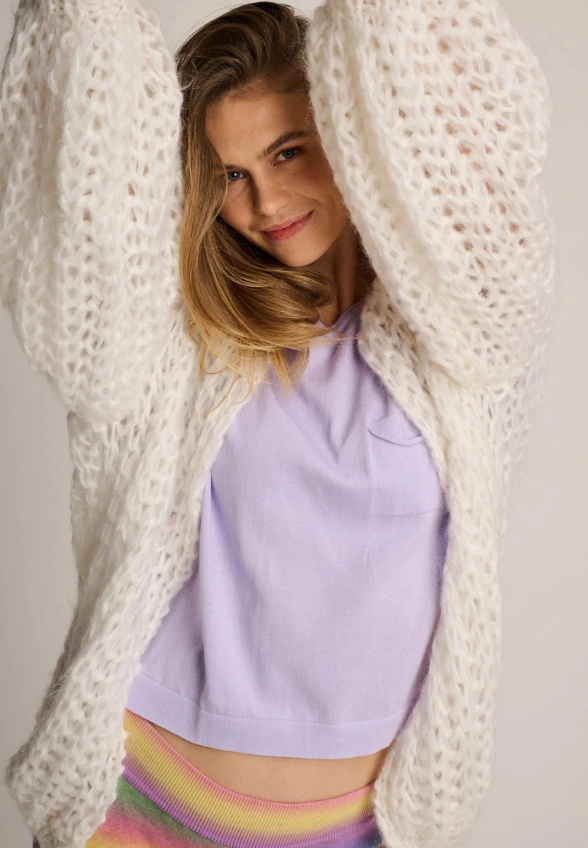 SWETER TESSA JEDWABNY KREMOWY