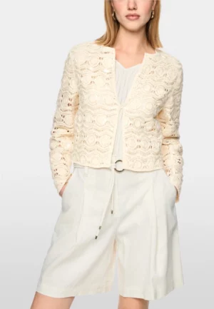 KARDIGAN AŻUROWY ÉCRU