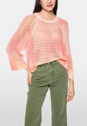 SWETER AŻUROWY RÓŻOWY