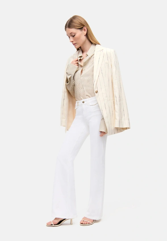 SPODNIE FABIENNE WIDE-FIT BIAŁE