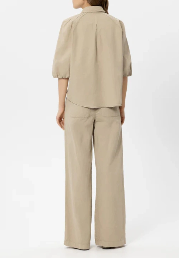 SPODNIE JEANSOWE WIDE-LEG CHINO BEŻOWE