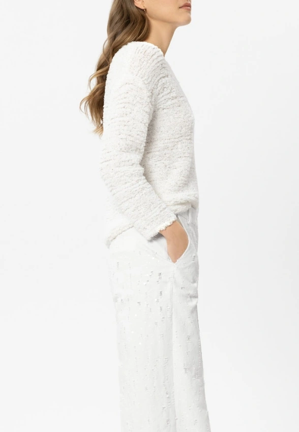 SWETER CEKINOWY BIAŁY
