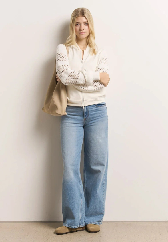 BLUZA DZIANINOWA KREMOWA