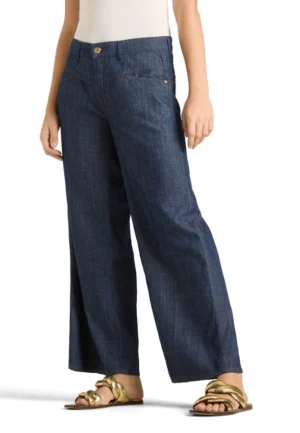 SPODNIE JEANSOWE AIMEE CROPPED CIEMNO-NIEBIESKIE