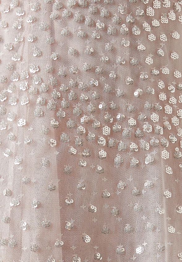 SUKIENKA SCALLOP SEQUIN CAPE PUDROWY RÓŻ
